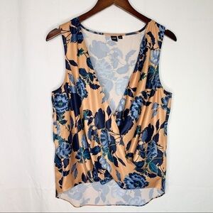 🦩2/$25 ICONE / Floral Drape Wrap Illusion Tank